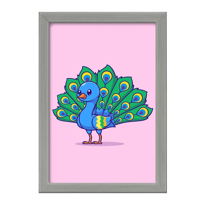 تابلو خندالو طرح حیوانات بامزه طاووس کد 29683