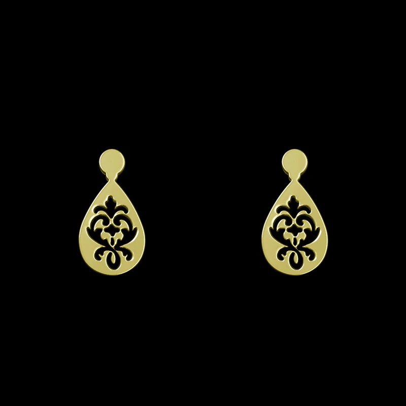 گوشواره طلا 18 عیار زنانه مدوپد مدل هندسی کد GA1-13230