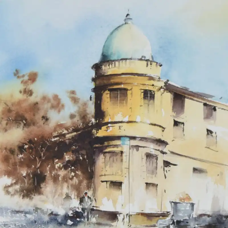 نقاشی آبرنگ طرح ابنیه کد 024