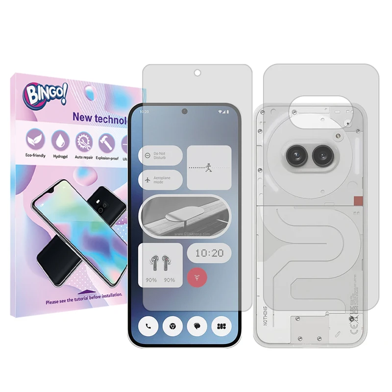 محافظ صفحه نمایش شفاف بینگو مدل Tough مناسب برای گوشی موبایل ناتینگ فون 2a به همراه محافظ پشت گوشی