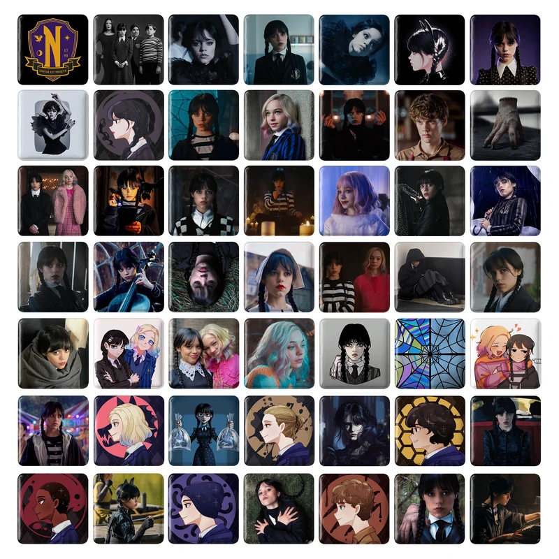 پیکسل خندالو طرح سریال ونزدی Wednesday مدل مربعی کد 82 مجموعه 49 عددی