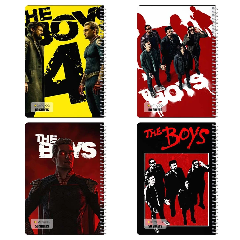دفتر نقاشي 50 برگ کارنيکا طرح بویز The Boys کد 38611 مجموعه 4 عددی
