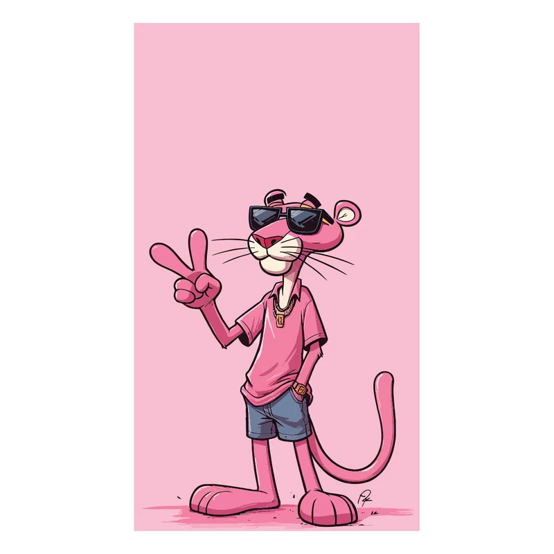 برچسب لپ تاپ پویا مارکت طرح پلنگ صورتی کد 3244