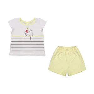 ست تی شرت آستین کوتاه و شلوارک دخترانه ناربن مدل 1521447-19