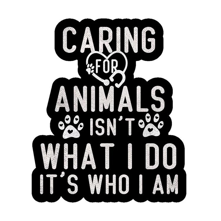 استیکر پارچه و لباس پاد آفرین مدل دامپزشک پت شاپ حامی حیوانات کد S2444