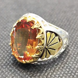 انگشتر نقره مردانه مدل سنگ الکساندریت کد 57