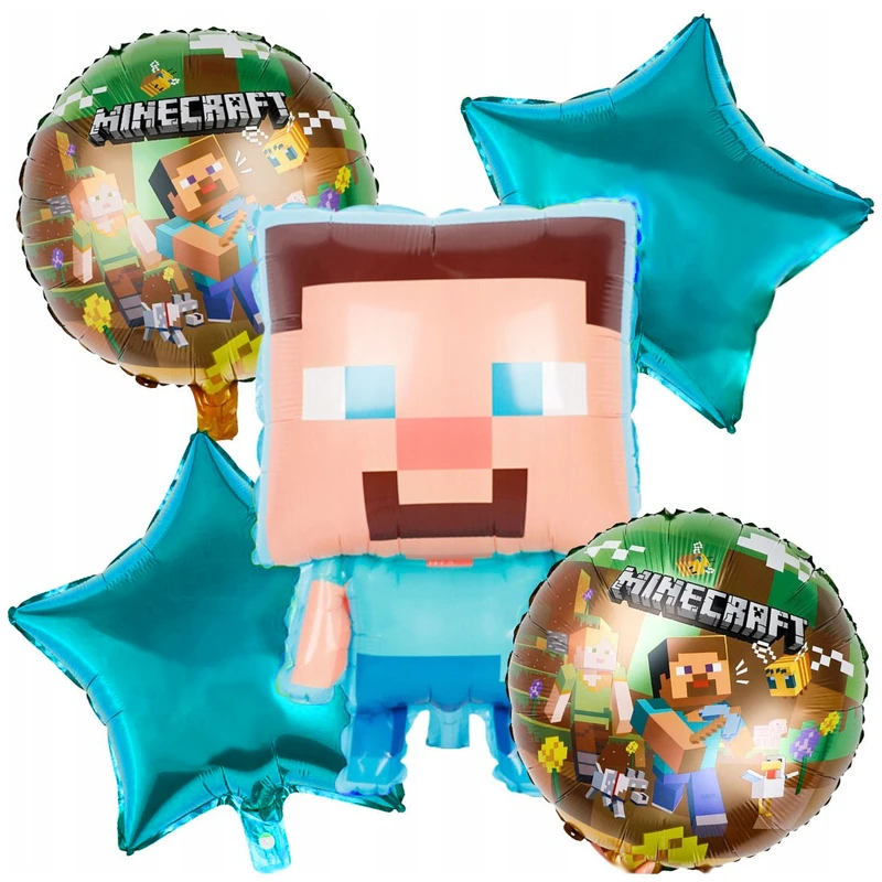 بادکنک فویلی مدل ماین کرافت کد DB20 مجموعه 5 عددی