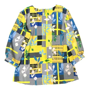 بلوز آستین سه ربع زنانه مدل پاگن دار