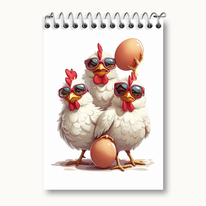 دفتر یادداشت 50 برگ خندالو طرح خروس های گنگ کد N5013