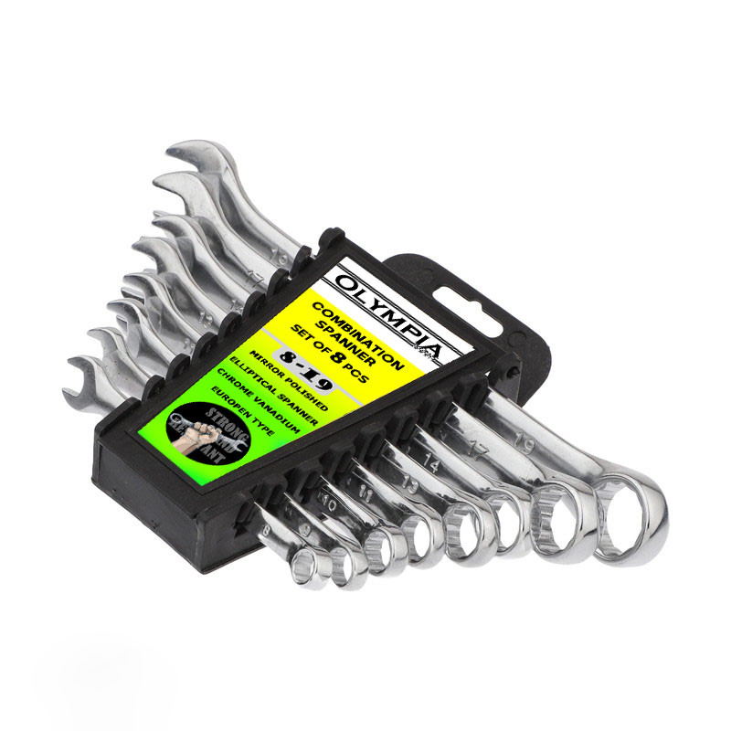 آچار یکسر تخت و یکسر رینگی المپیا مدل MM-19.8 مجموعه 8 عددی