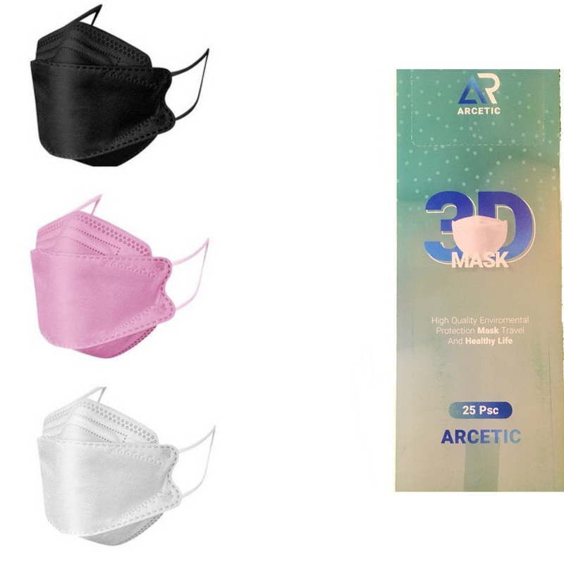 ماسک تنفسی آرستیک مدل سه بعدی ۴ لایه بسته ۲۵ عددی