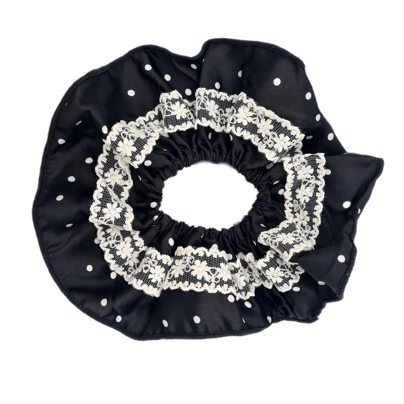 کش مو دخترانه مدل اسکرانچی ساتن و تور