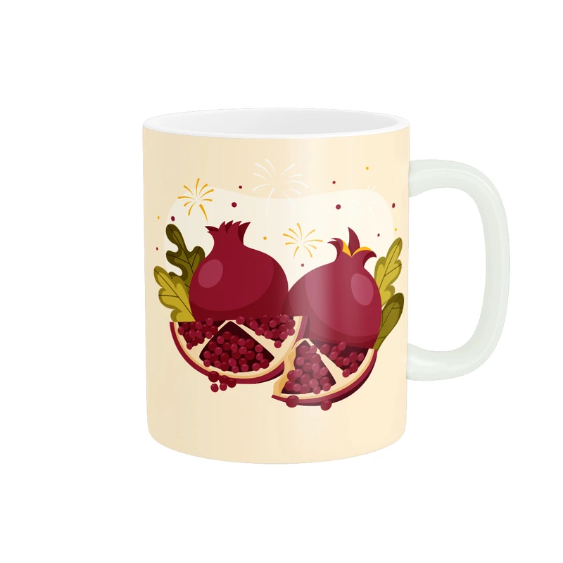 ماگ پادآفرین مدل شب یلدا شب چله طرح انار کد PM1045