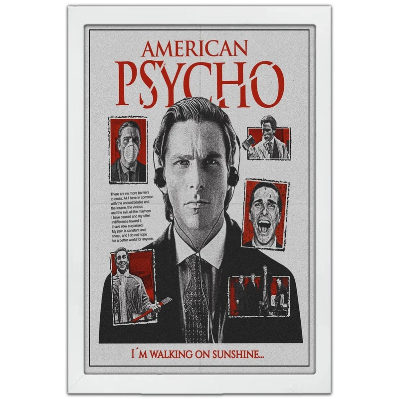 تابلو بکلیت طرح فیلم American Psycho مدل W-po1655 فریم سفید