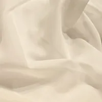پارچه پرده عرض 3 متر مدل حریر ساده  رنگ شیری