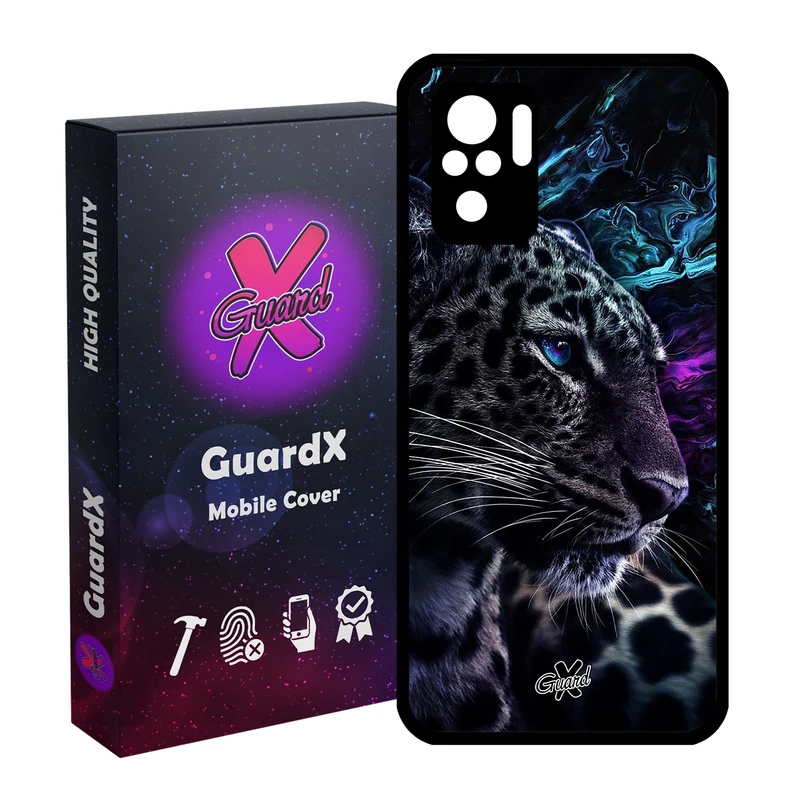 کاور گارد ایکس طرح پلنگ مدل Glass10250 مناسب برای گوشی موبایل شیائومی Redmi Note 10 4G / Note 10S