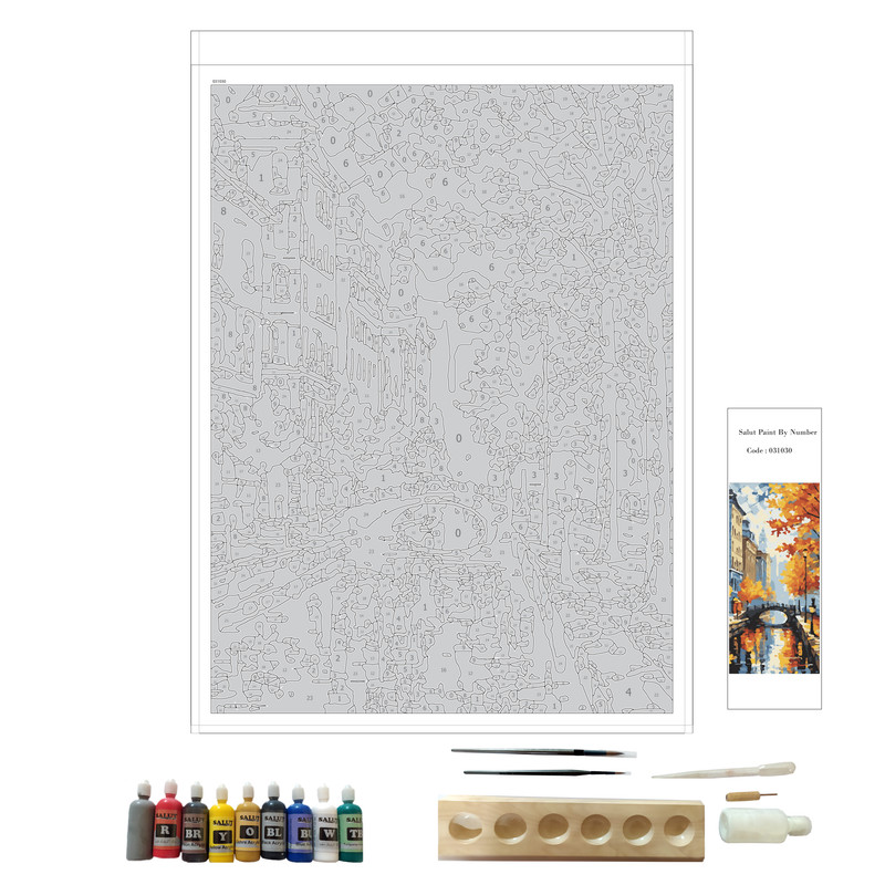 بسته رنگ آمیزی سالوت مدل آکرولیک کد 031030 مجموعه 18 عددی