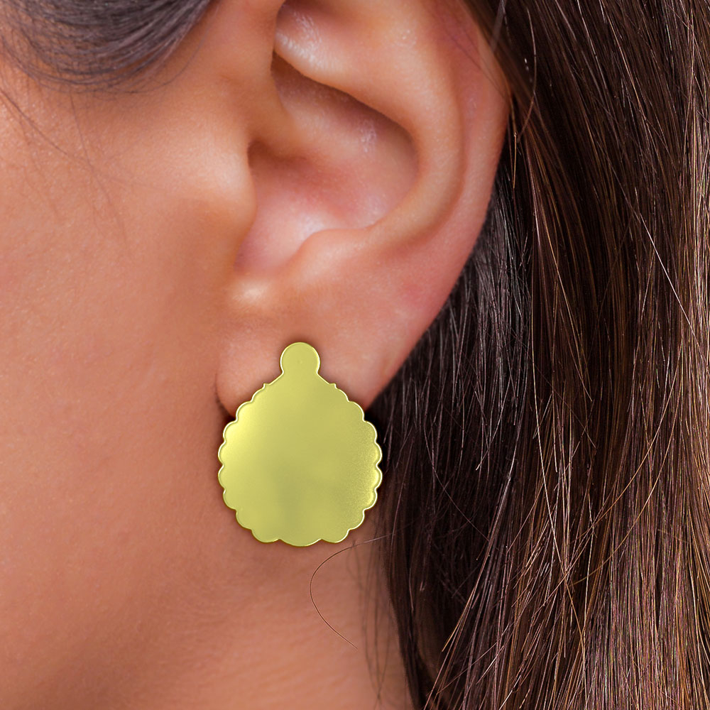 گوشواره طلا 18 عیار زنانه مدوپد مدل هندسی کد GA1-10101