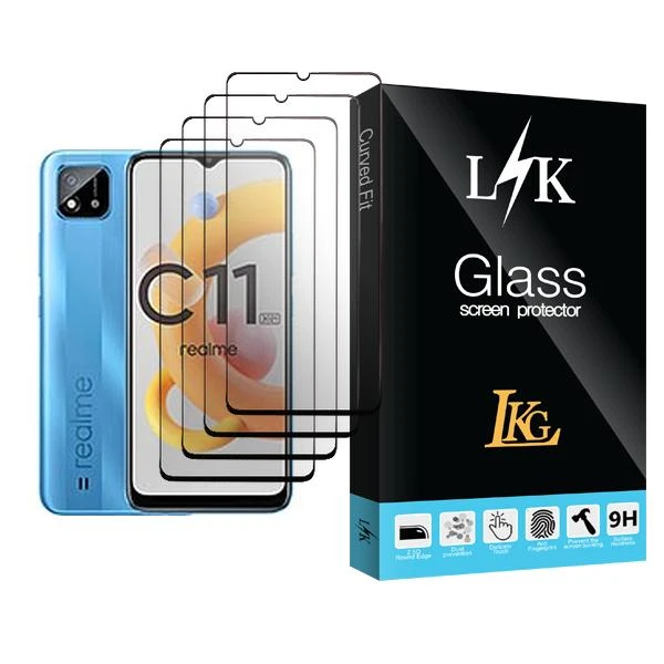 محافظ صفحه نمایش ال کا جی مدل LK Glass MIX004 مناسب برای گوشی موبایل ریلمی C11 (2021) بسته چهار عددی