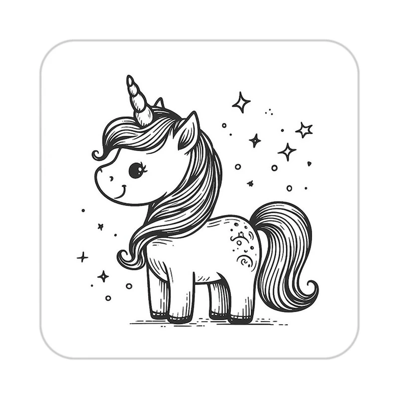 زیر لیوانی کاکتی طرح اسب تک شاخ و یونیکورن مدل mp31373