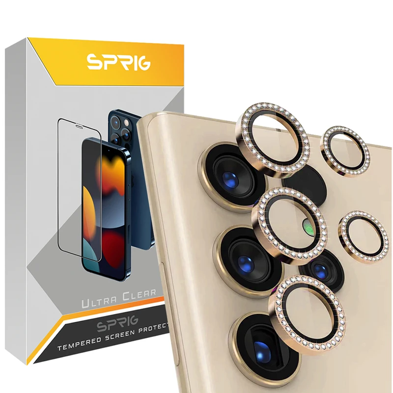 محافظ لنز دوربین رینگی اسپریگ مدل Ring metal Diamond مناسب برای گوشی موبایل سامسونگ Galaxy S23 ultra