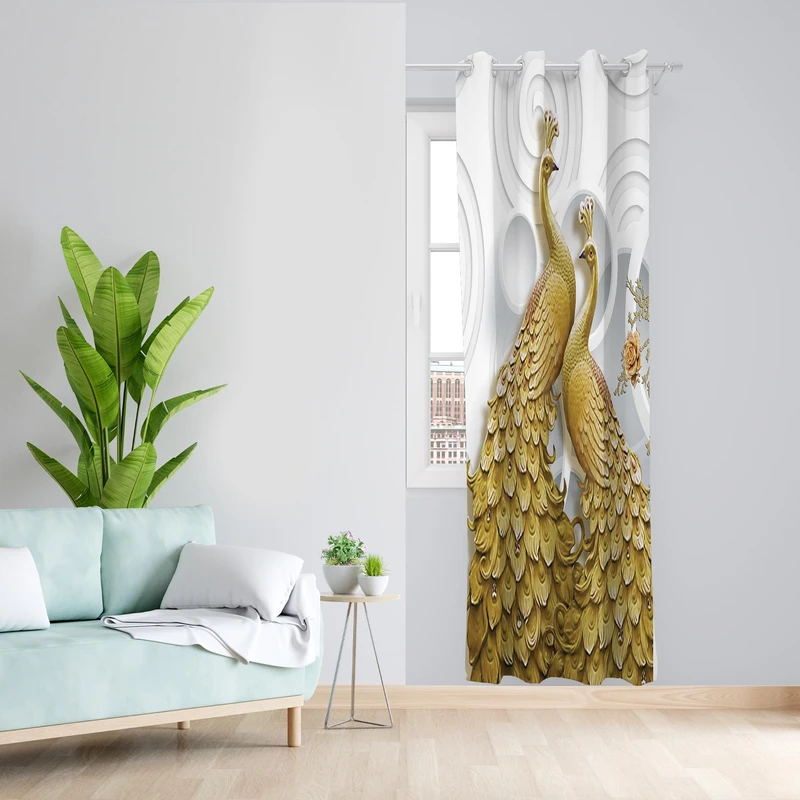 پرده طرح طاووس مدل مخمل پانچی کد 1398 z سایز 140x200 سانتی متر