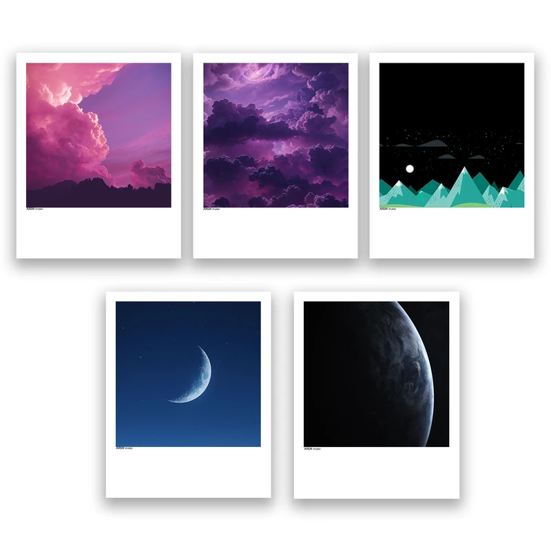 آویز تزیینی عرش مدل فانتزی ماه کد Asa576 مجموعه پنج عددی