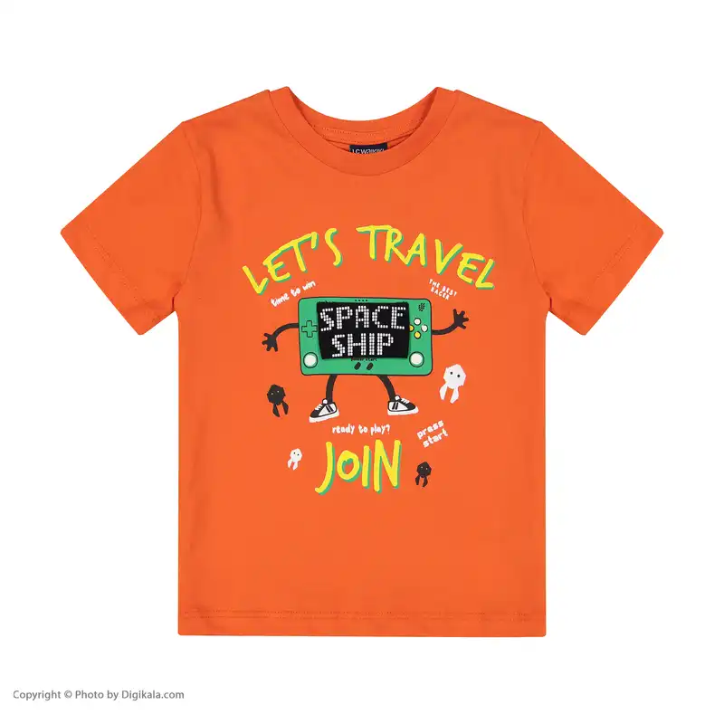 تی شرت آستین کوتاه پسرانه ال سی وایکیکی مدل 1S76639Z4-JWZ-BRIGHTORANGE