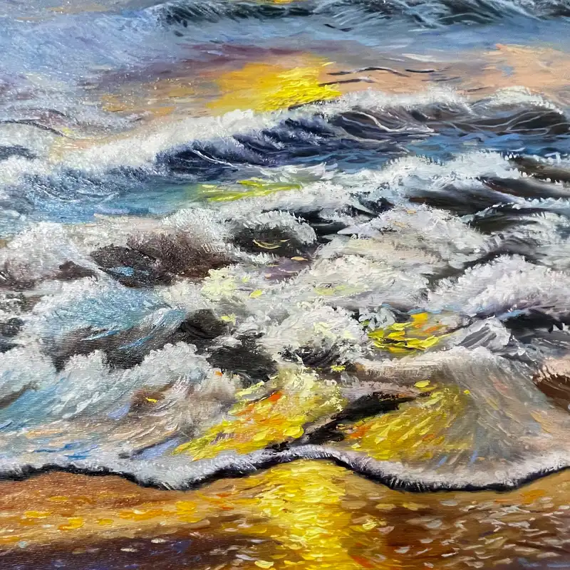 تابلو نقاشی رنگ روغن مدل غروب آفتاب کد 1