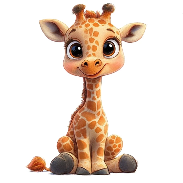 استیکر پارچه و لباس پاد آفرین طرح زرافه کارتونی کد 694