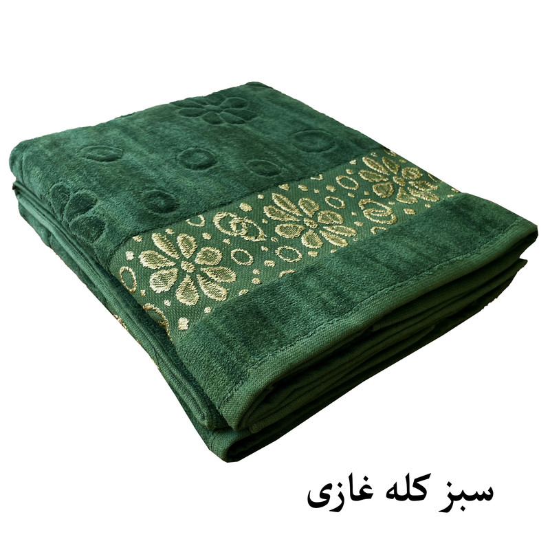 حوله حمام هنرمند مدل گل برجسته سایز 160x100 سانتی متر