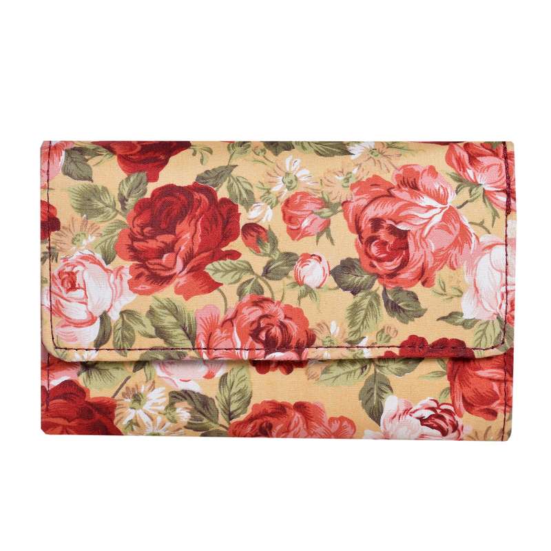 کیف پول زنانه مدل گل گلی کد 8012