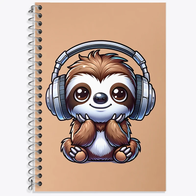 دفتر زبان 50 برگ خندالو مدل سه خط طرح تنبل بامزه کد F7733