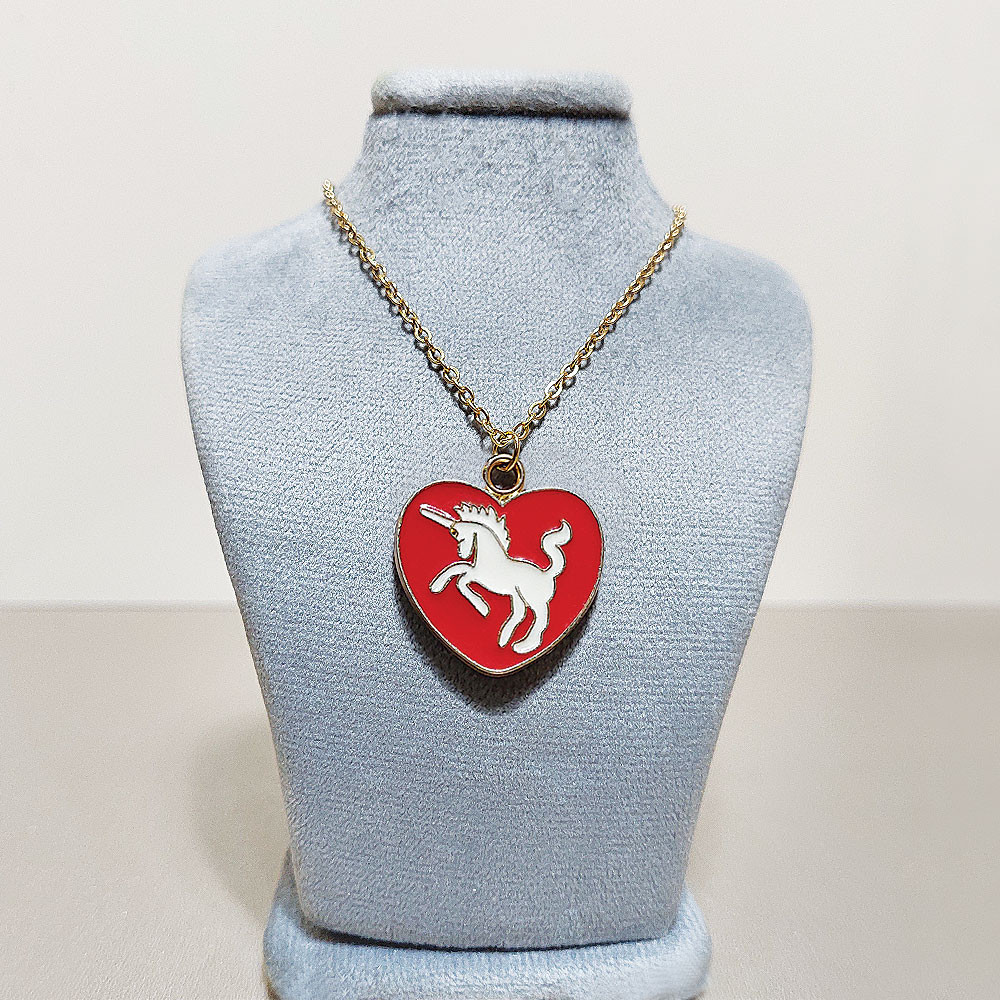 گردنبند دخترانه مدل اسب تک شاخ کد PS014