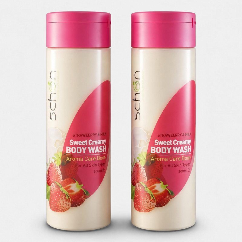 شامپو بدن شون مدل Strawberry And Milk حجم 300 میلی لیتر مجموعه 2 عددی