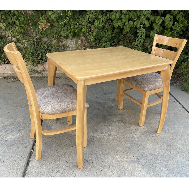 میز و صندلی ناهارخوری دو نفره گالری چوب آشنایی مدل Khod-2Tir-Bog2