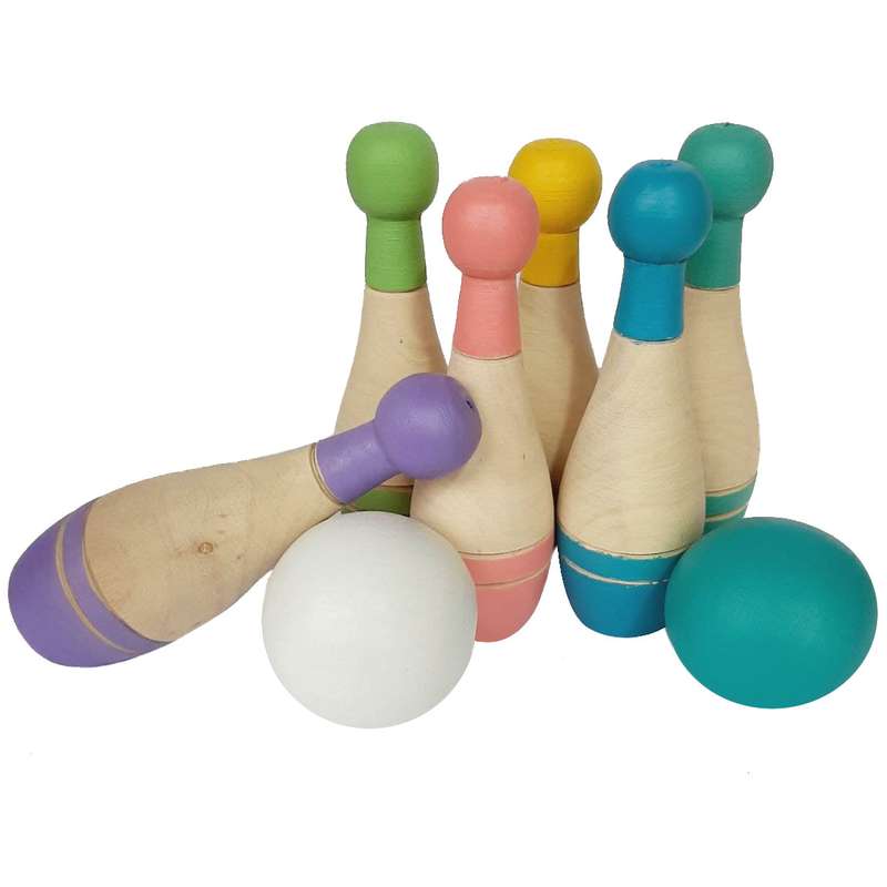 اسباب بازی چوبی مدل بولینگ  کد WBO01 مجموعه 6 عددی