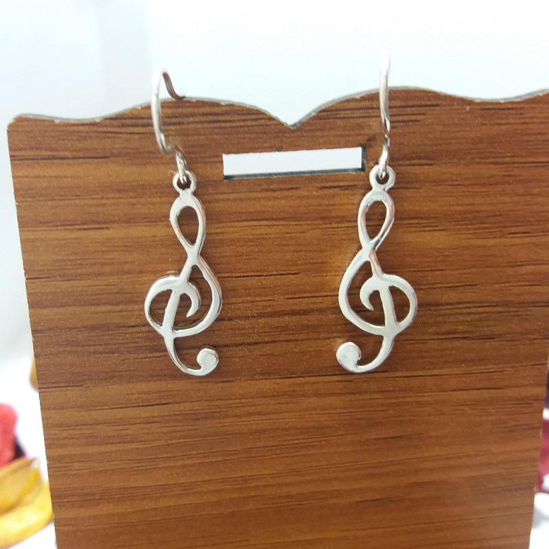 گوشواره نقره زنانه مدل نت موسیقی