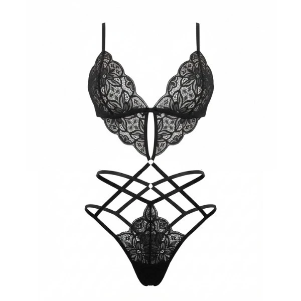 لباس خواب زنانه مدل گیپور حلقه دار T2523