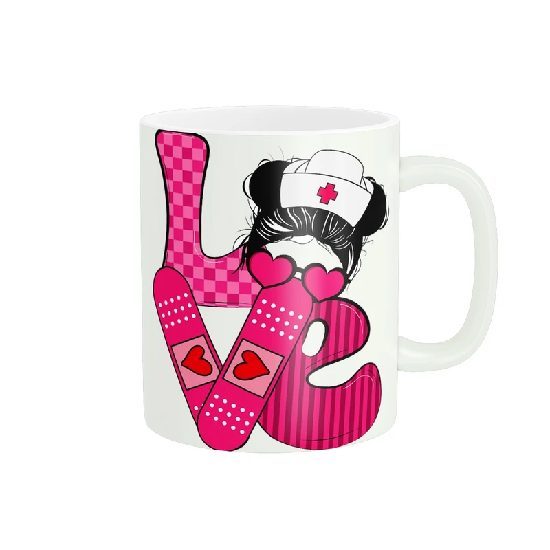 ماگ پادآفرین مدل پرستار طرح قلبی عشق کد PM622