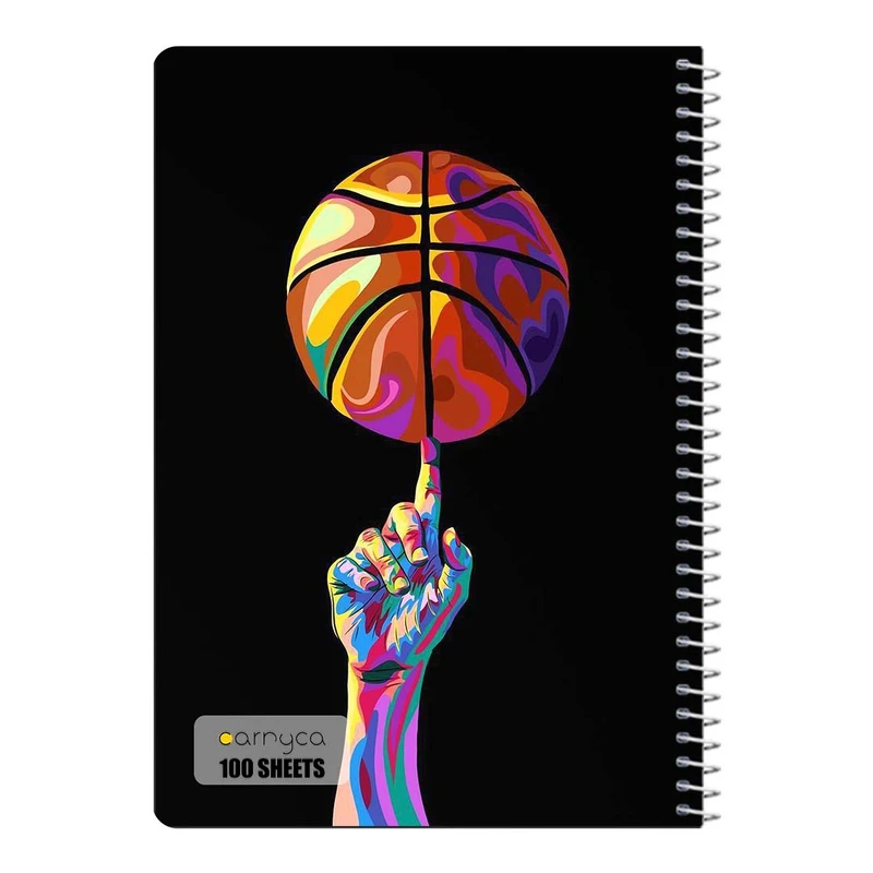 دفتر شطرنجی 100 برگ سیمی کارنیکا طرح عاشق بسکتبال Basketball Lover کد 95728