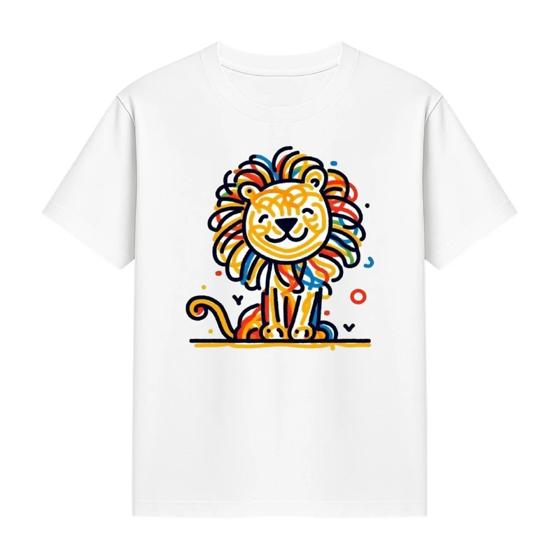 تی‌شرت آستین کوتاه دخترانه مدل شیر کد p1 