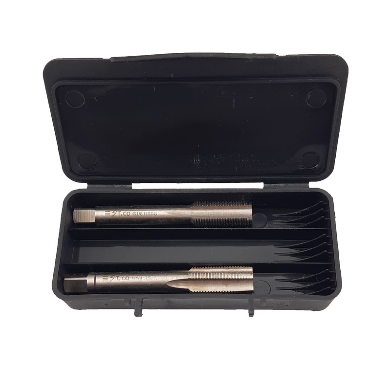 قلاویز دستی استیکو مدل G1/8-28 HSSG سایز 1/8 اینچ مجموعه 2 عددی