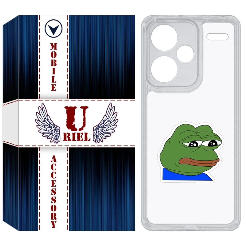 کاور یوریل مدل Clear کد 86 طرح قورباغه غمگین مناسب برای گوشی موبایل شیائومی Redmi Note 13 Pro Plus
