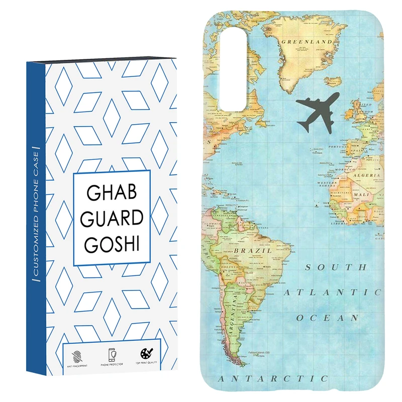 کاور قاب گارد گوشی طرح نقشه جهان کد Dimo-057 مناسب برای گوشی موبایل سامسونگ Galaxy A70 / A70s