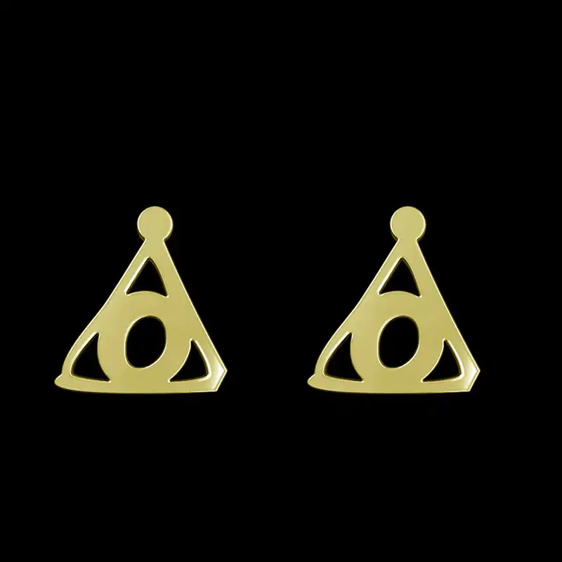 گوشواره طلا 18 عیار زنانه مدوپد مدل هندسی کد GA1-16132