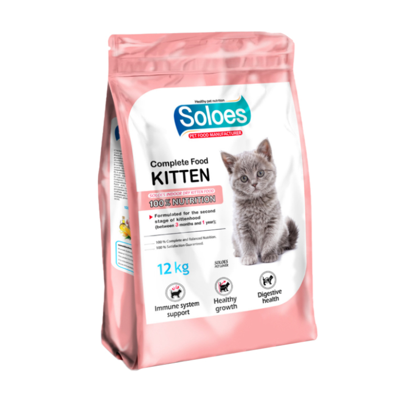 غذا خشک گربه نابالغ سولواس مدل بچه گربه طعم ماهی وزن ۱۲ کیلوگرم