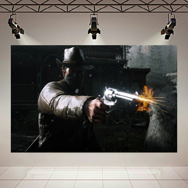 تابلو بوم طرح مخمل گیم مدل Red Dead Redemption 2 کد PD1712