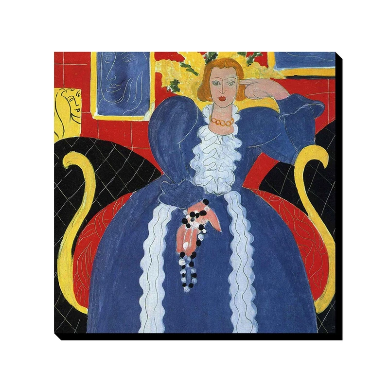 تابلو ترمه طراحان ایده طرح زنی با لباس آبی از ماتیس کد art0698