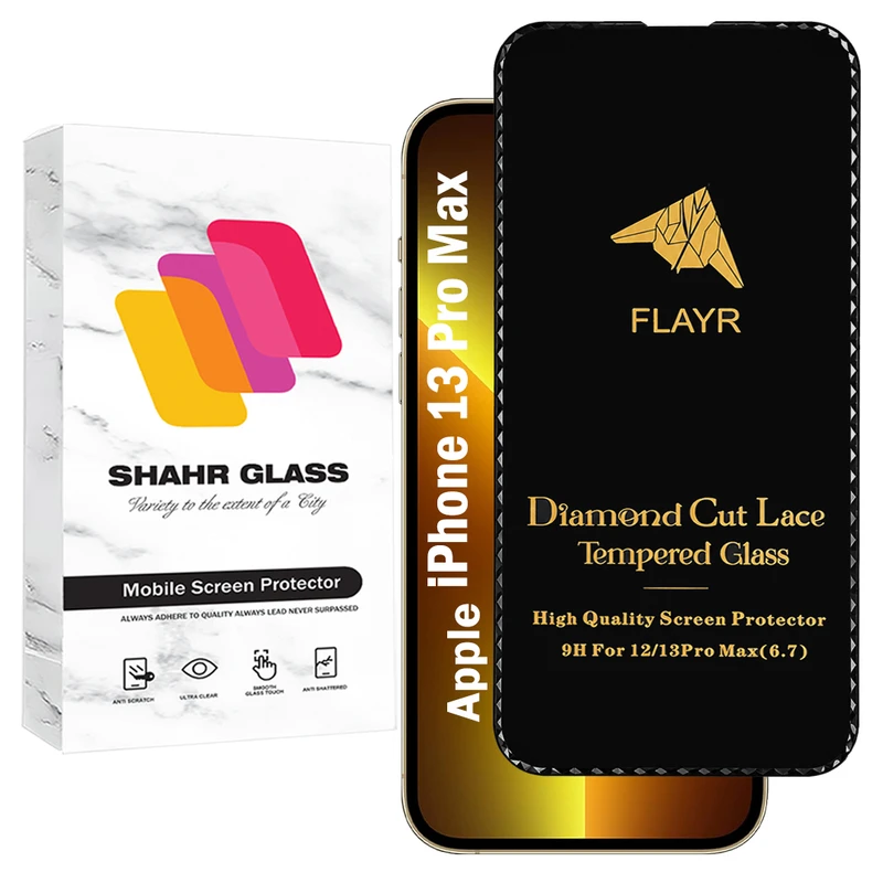 محافظ صفحه نمایش شهر گلس مدل FLAYR مناسب برای گوشی موبایل اپل iPhone 13 Pro Max